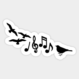 Music Notes and Birds Sticker